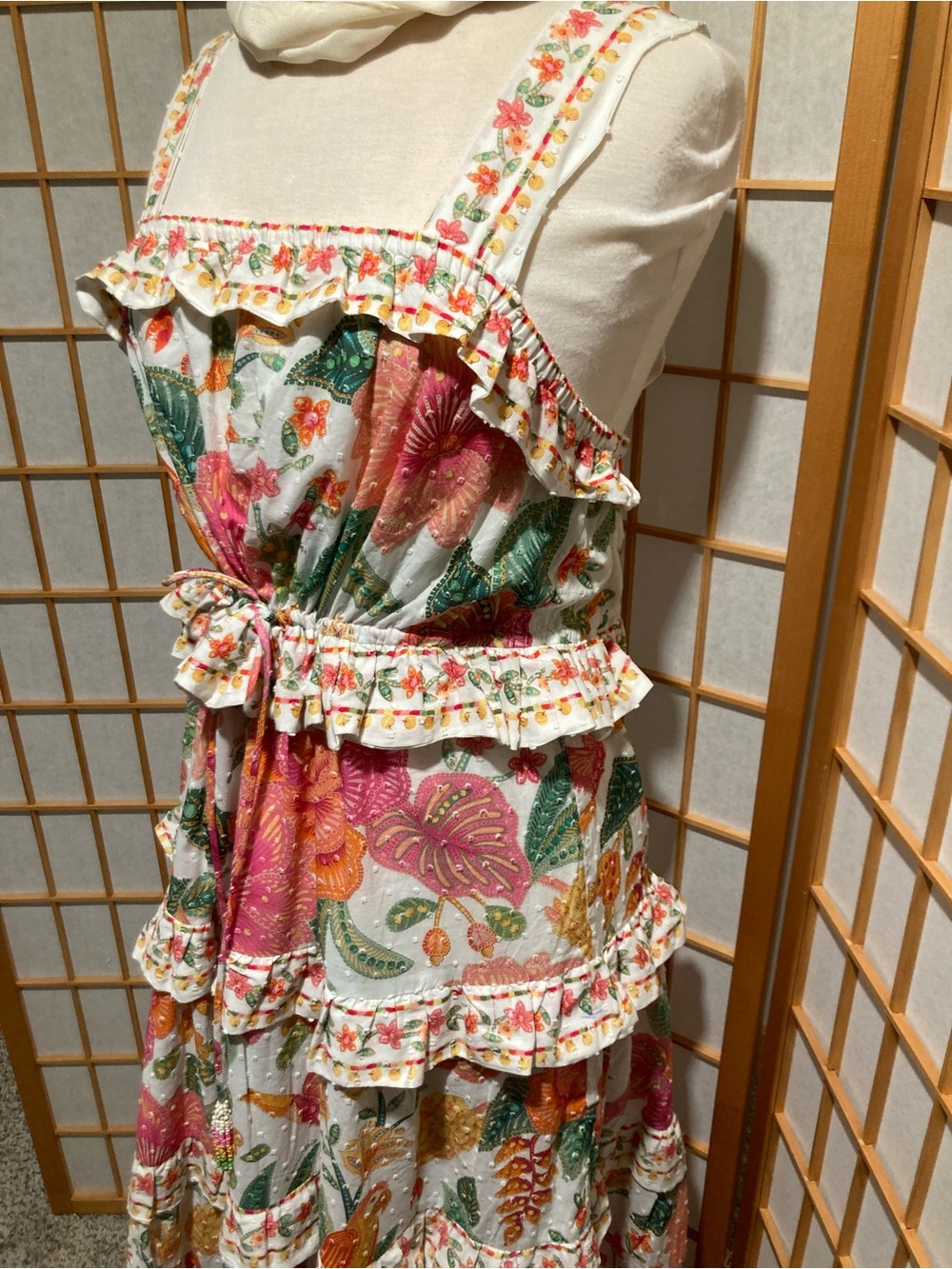 Anthropologie Farm Rio Tiered Floral Maxi Dress Size XL - Picture 2 of 16